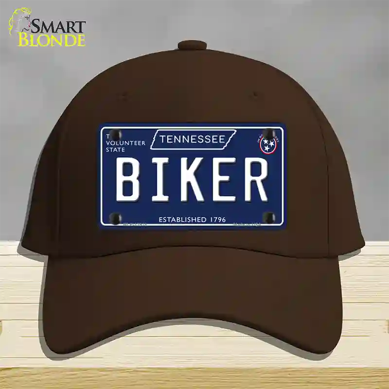 Biker Tennessee Blue Novelty License Plate Hat Tag Cotton / Dark Brown