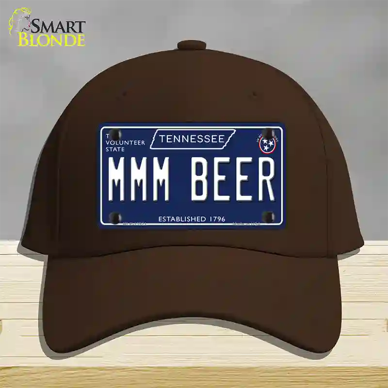 Mmm Beer Tennessee Blue Novelty License Plate Hat Tag Cotton / Dark Brown