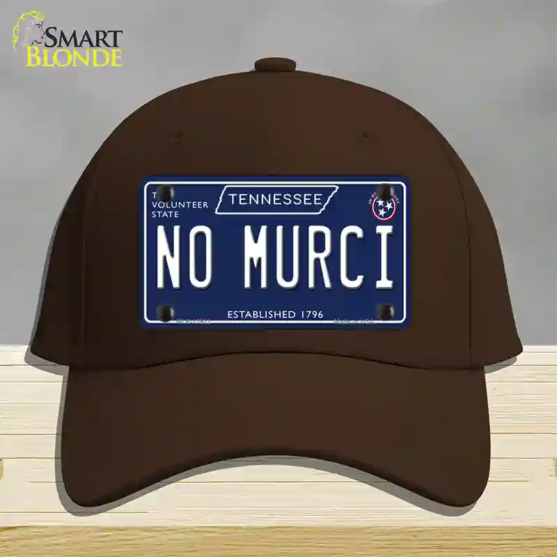 No Murci Tennessee Blue Novelty License Plate Hat Tag Cotton / Dark Brown