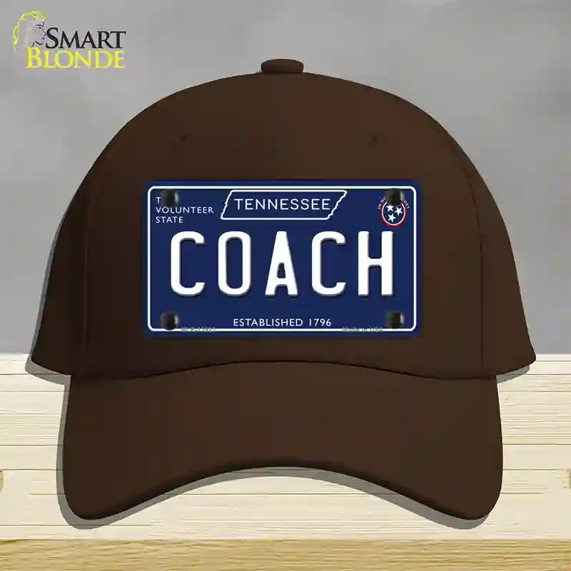 Coach Tennessee Blue Novelty License Plate Hat Tag Cotton / Dark Brown