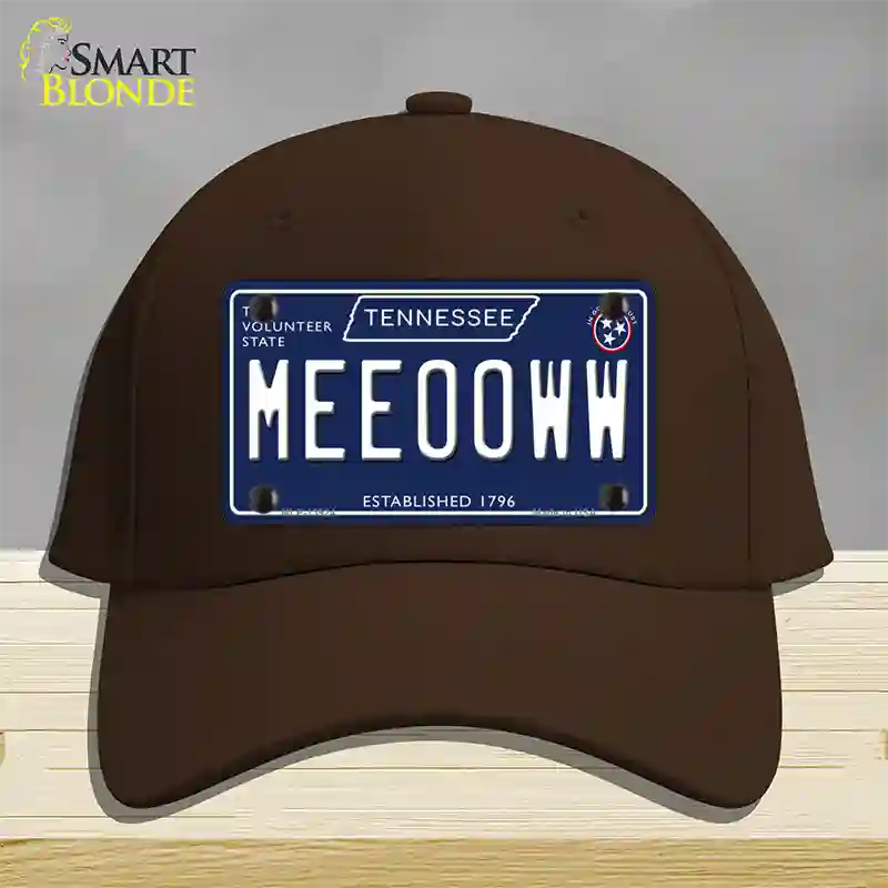 Meeooww Tennessee Blue Novelty License Plate Hat Tag Cotton / Dark Brown