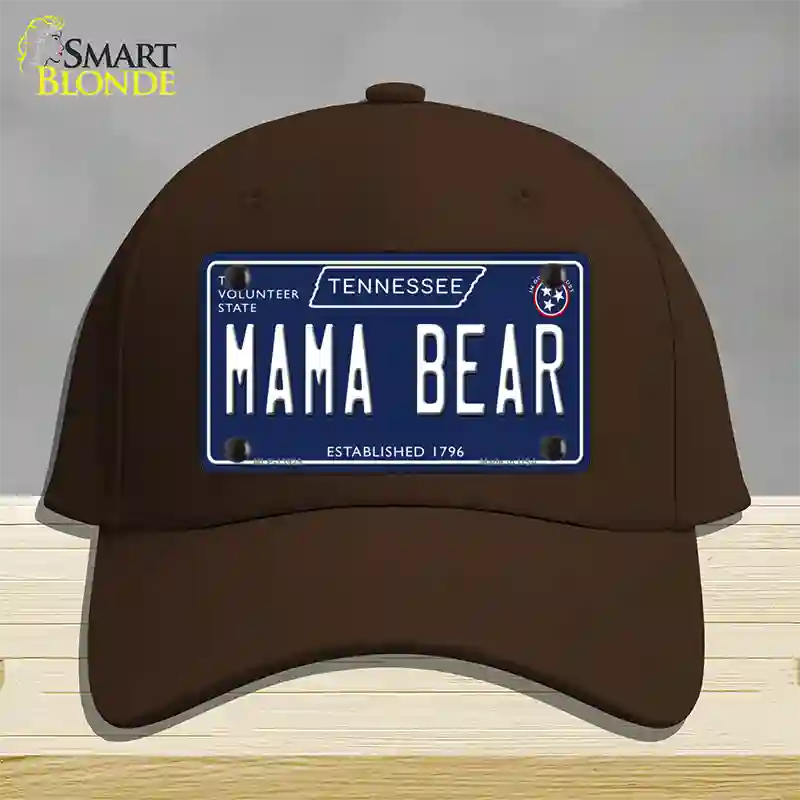 Mama Bear Tennessee Blue Novelty License Plate Hat Tag Cotton / Dark Brown