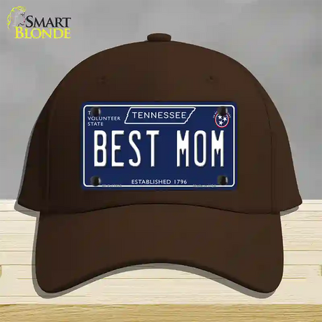 Best Mom Tennessee Blue Novelty License Plate Hat Tag Cotton / Dark Brown