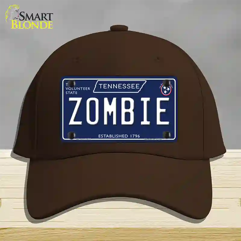 Zombie Tennessee Blue Novelty License Plate Hat Tag Cotton / Dark Brown