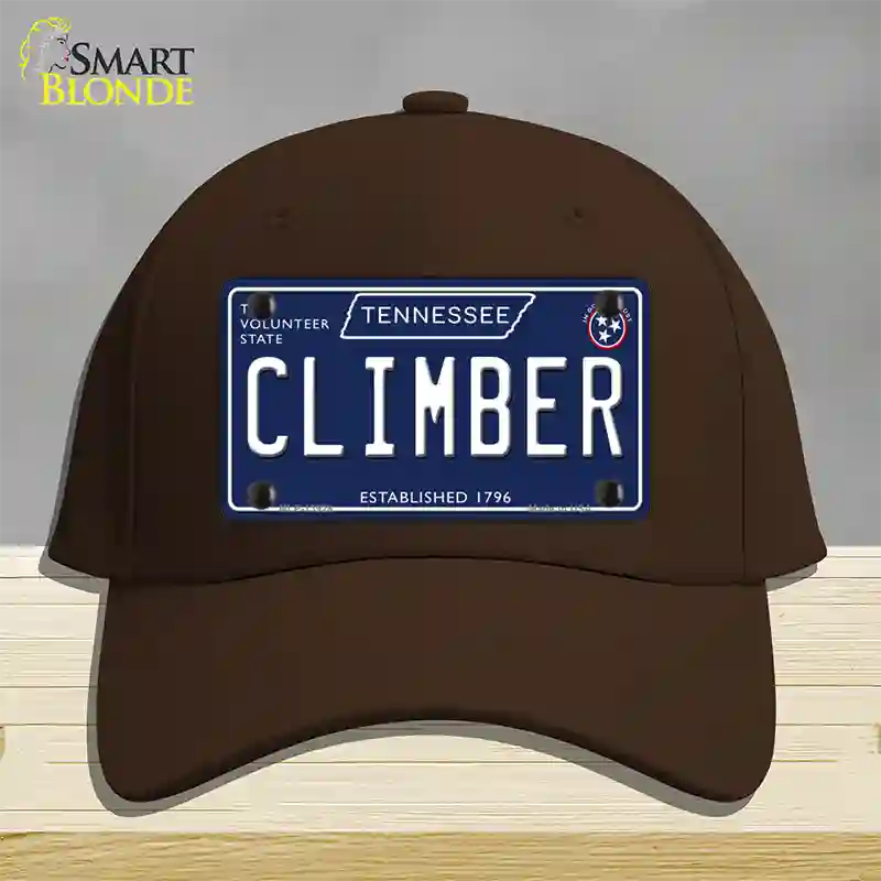 Climber Tennessee Blue Novelty License Plate Hat Tag Cotton / Dark Brown