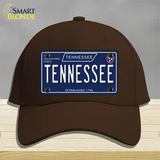 TN Tennessee Blue Novelty License Plate Hat Tag Cotton / Dark Brown