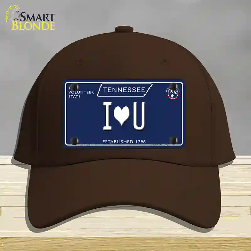 I Heart U Tennessee Blue Novelty License Plate Hat Tag Cotton / Dark Brown