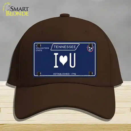 I Heart U Tennessee Blue Novelty License Plate Hat Tag Cotton / Dark Brown