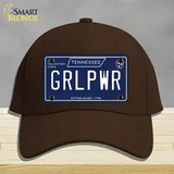 Grlpwr Tennessee Blue Novelty License Plate Hat Tag Cotton / Dark Brown