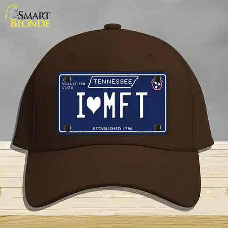 I Heart MFT Tennessee Blue Novelty License Plate Hat Tag Cotton / Dark Brown