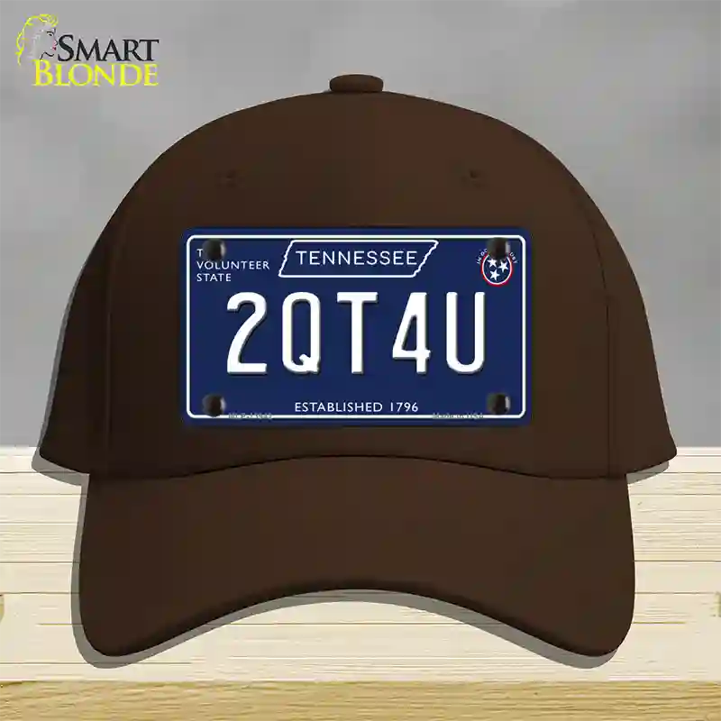 2QT4U Tennessee Blue Novelty License Plate Hat Tag Cotton / Dark Brown