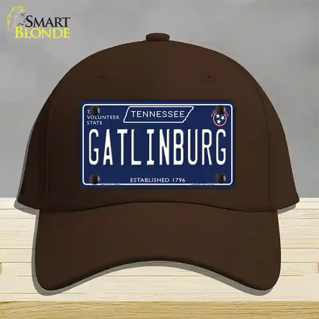 Gatlinburg Tennessee Blue Novelty License Plate Hat Tag Cotton / Dark Brown