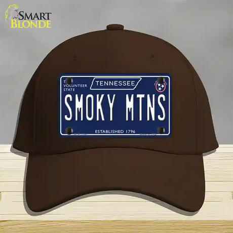 Smoky Mtns Tennessee Blue Novelty License Plate Hat Tag Cotton / Dark Brown