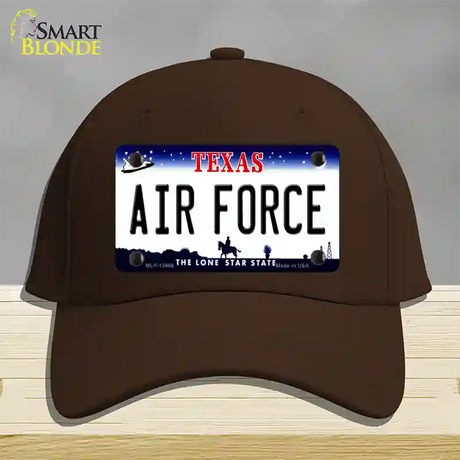 Texas Air Force Novelty License Plate Hat Tag Cotton / Dark Brown