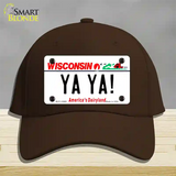 Ya Ya Wisconsin Novelty License Plate Hat Tag Cotton / Dark Brown