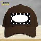 White Black Polka Dot Center Oval Novelty License Plate Hat Cotton / Dark Brown