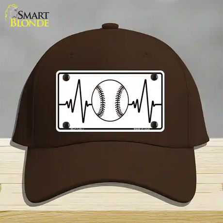 Baseball Heart Beat Novelty License Plate Hat Tag Cotton / Dark Brown