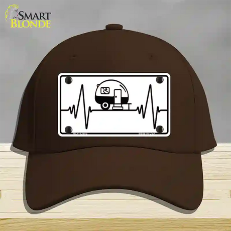 Camping Heart Beat Novelty License Plate Hat Tag Cotton / Dark Brown