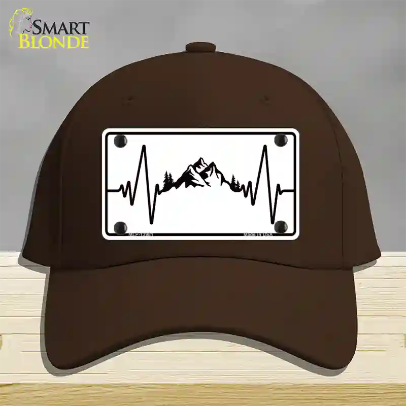 Mountains Heart Beat Novelty License Plate Hat Tag Cotton / Dark Brown