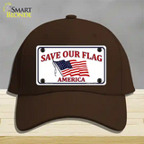 Save Our Flag Novelty License Plate Hat Cotton / Dark Brown