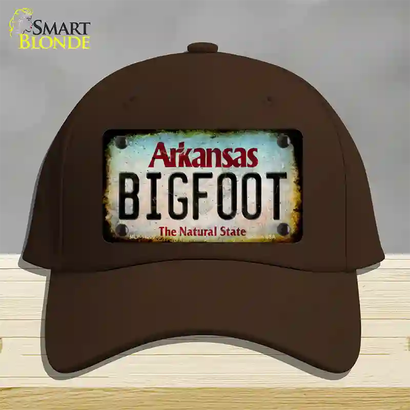 Bigfoot Arkansas Novelty License Plate Hat Tag Cotton / Dark Brown