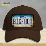 Bigfoot Iowa Novelty License Plate Hat Tag Cotton / Dark Brown