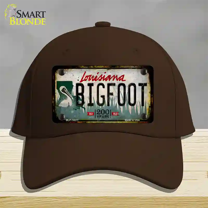 Bigfoot Louisiana Novelty License Plate Hat Tag Cotton / Dark Brown