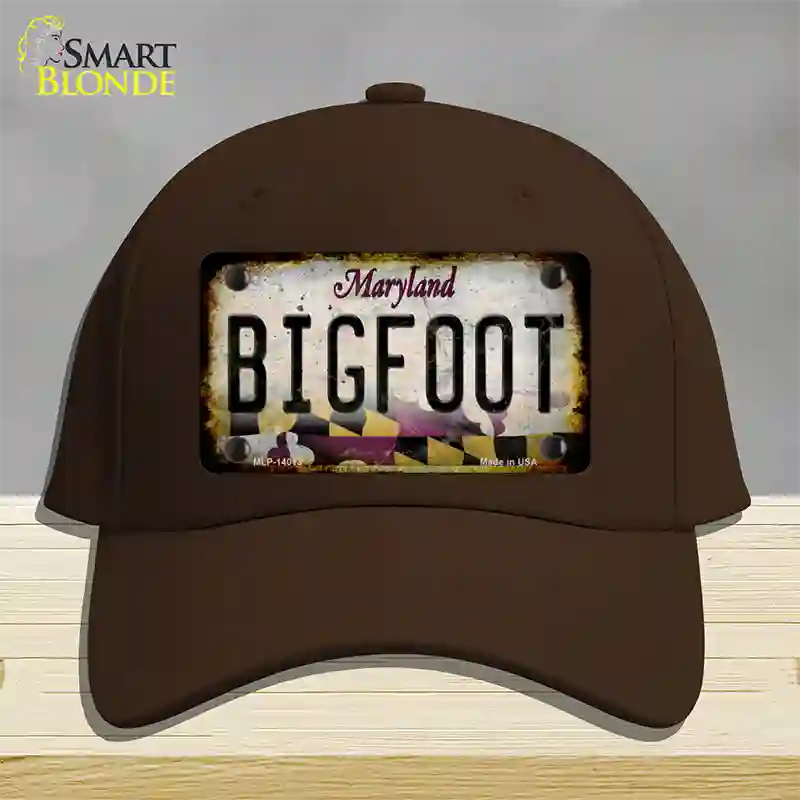 Bigfoot Maryland Novelty License Plate Hat Tag Cotton / Dark Brown