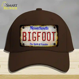 Bigfoot Massachusetts Novelty License Plate Hat Tag Cotton / Dark Brown