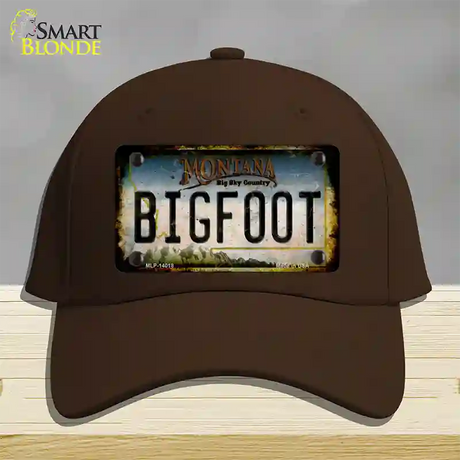 Bigfoot Montana Novelty License Plate Hat Tag Cotton / Dark Brown