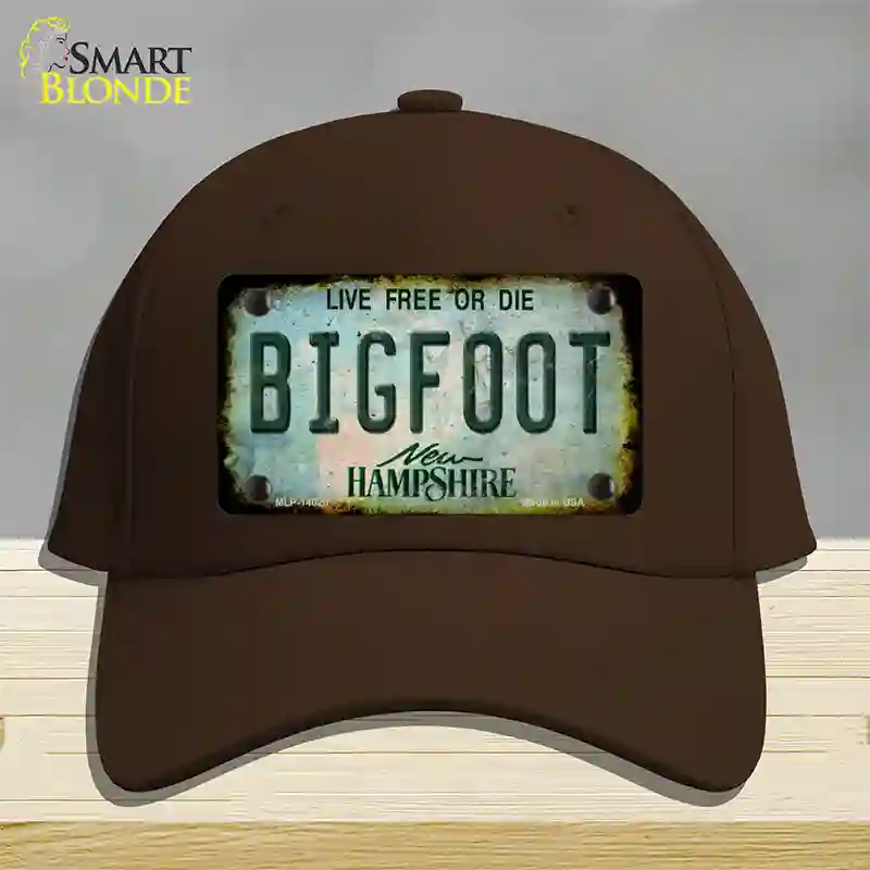 Bigfoot New Hampshire Novelty License Plate Hat Tag Cotton / Dark Brown