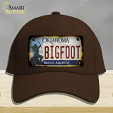 Bigfoot Oklahoma Novelty License Plate Hat Tag Cotton / Dark Brown