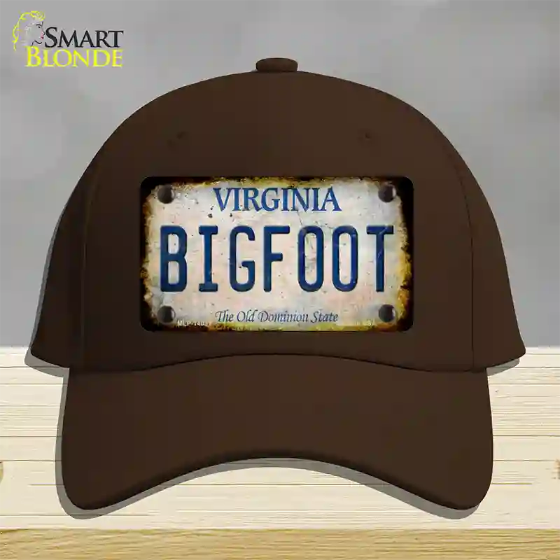 Bigfoot Virginia Novelty License Plate Hat Tag Cotton / Dark Brown