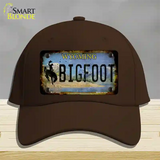 Bigfoot Wyoming Novelty License Plate Hat Tag Cotton / Dark Brown