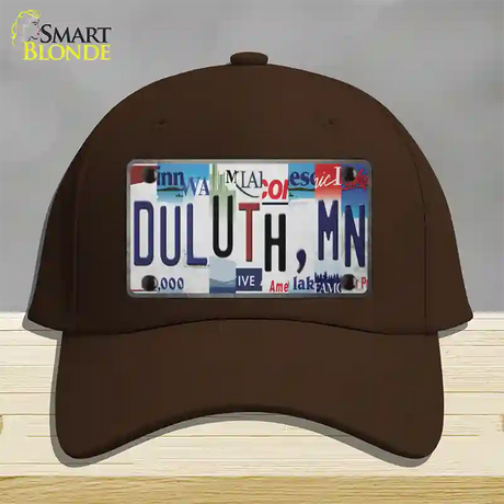 Duluth MN Strip Art Novelty License Plate Hat Tag Cotton / Dark Brown