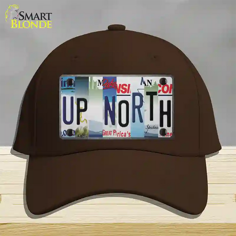 Up North Strip Art Novelty License Plate Hat Tag Cotton / Dark Brown