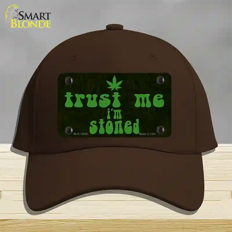 Trust Me Stoned Novelty License Plate Hat Cotton / Dark Brown