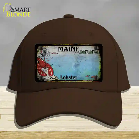 Maine Lobster Blank Rusty Novelty License Plate Hat Cotton / Dark Brown