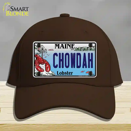 Chowdah Maine Lobster Novelty License Plate Hat Cotton / Dark Brown