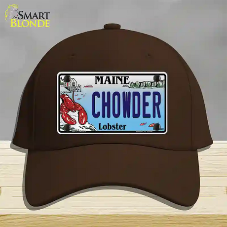 Chowder Maine Lobster Novelty License Plate Hat Cotton / Dark Brown