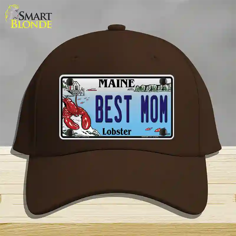 Best Mom Maine Lobster Novelty License Plate Hat Cotton / Dark Brown