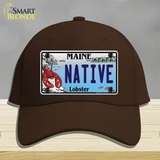 Native Maine Lobster Novelty License Plate Hat Cotton / Dark Brown