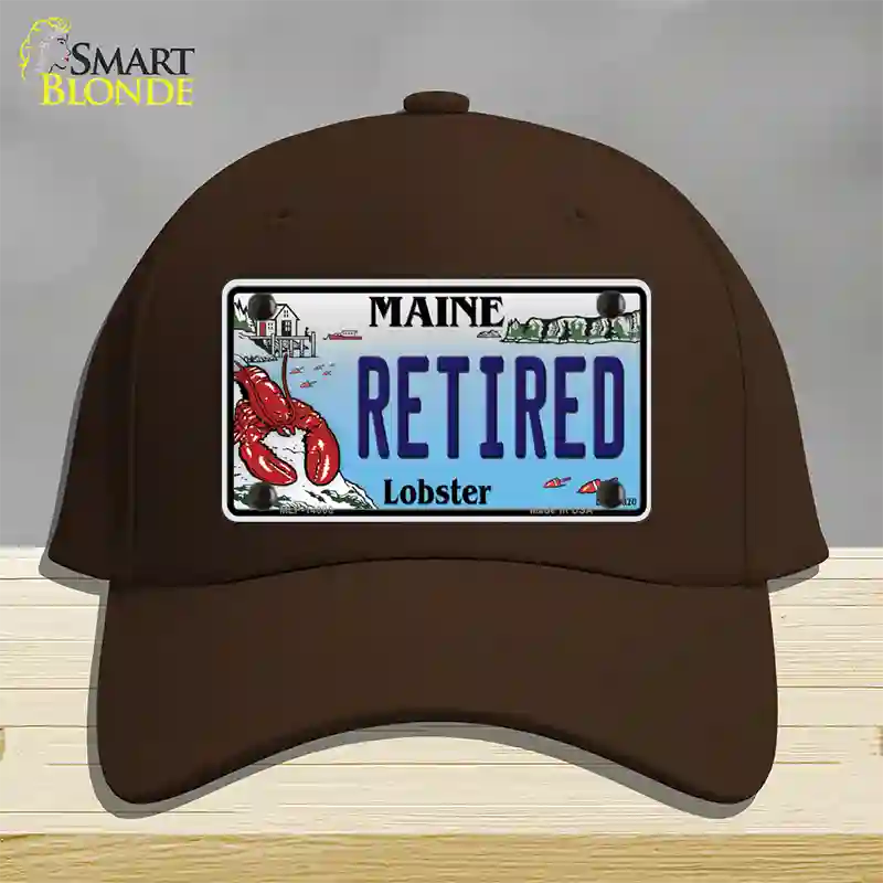 Retired Maine Lobster Novelty License Plate Hat Cotton / Dark Brown