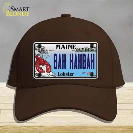 Bah Hahbah Maine Lobster Novelty License Plate Hat Cotton / Dark Brown