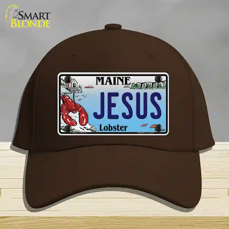 Jesus Maine Lobster Novelty License Plate Hat Cotton / Dark Brown