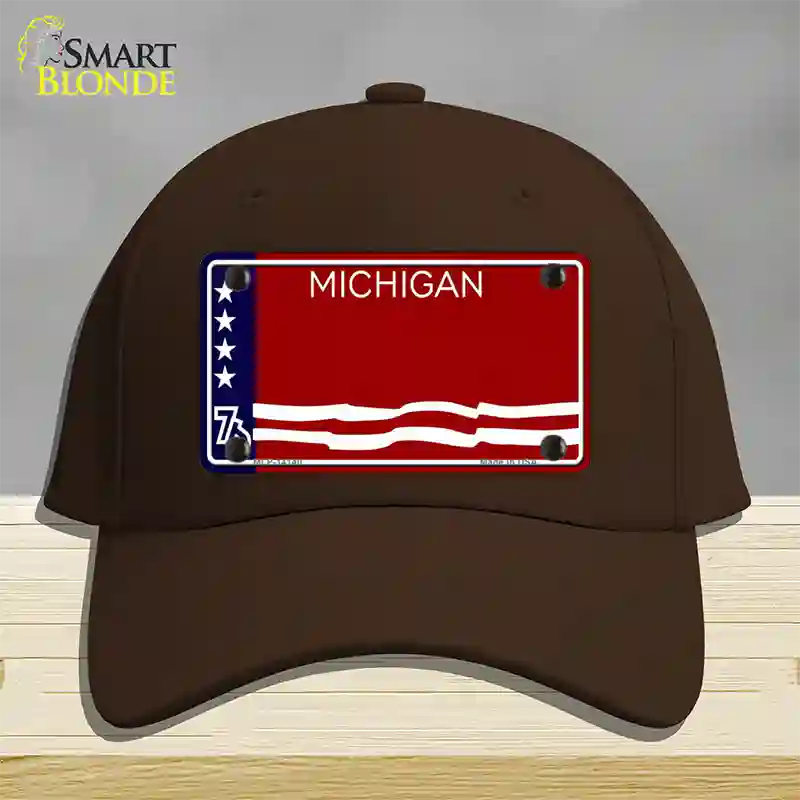 Michigan Bicentennial 76 State Blank Novelty License Plate Hat Cotton / Dark Brown