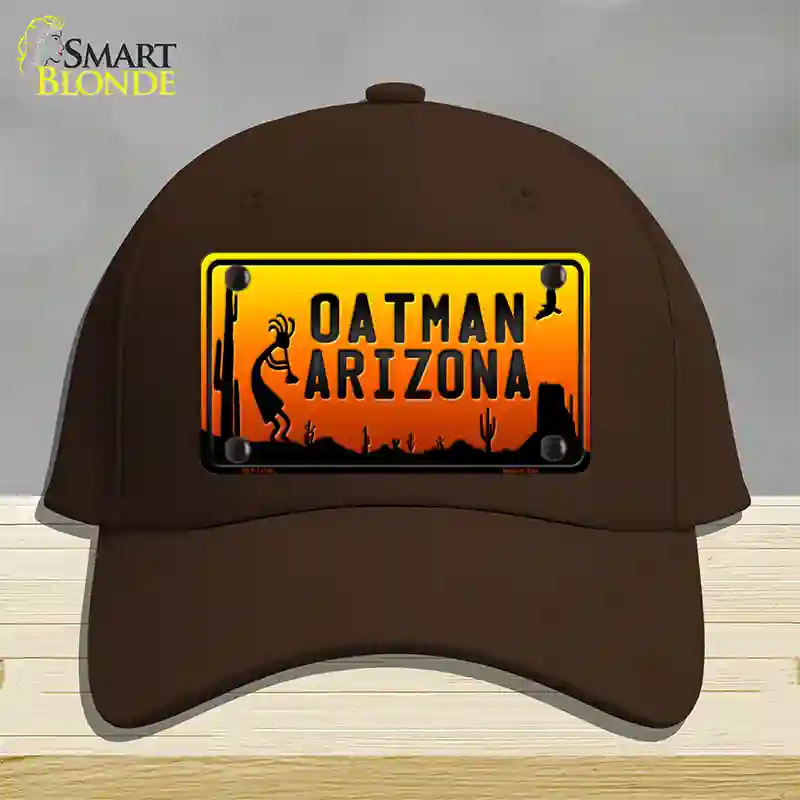 Oatman Kokopelli Arizona Scenic Background Novelty License Plate Hat Cotton / Dark Brown