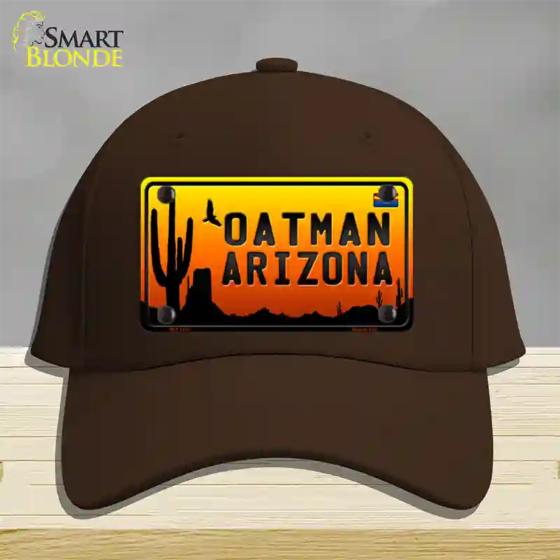 Oatman Flag Arizona Scenic Background Novelty License Plate Hat Cotton / Dark Brown