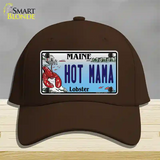 Hot Mama Maine Lobster Novelty License Plate Hat Cotton / Dark Brown