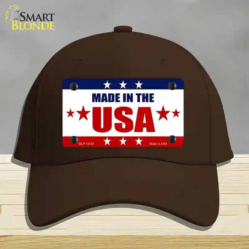 Made in the USA Novelty License Plate Hat Cotton / Dark Brown